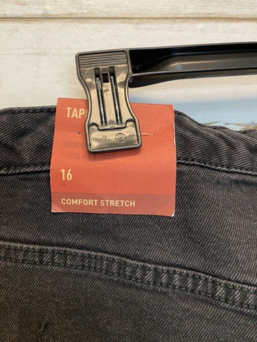 Mossimo Womens denim mom black jeans size 16/33 destress cropped high rise. - Picture 4 of 7