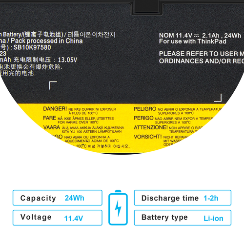 01AV423 01AV424 Battery for Lenovo ThinkPad T470 T480 T570 T580 P51S P52S 24Wh - Picture 8 of 13