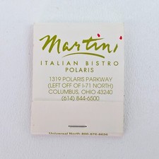 Martini Italian Bistro Polaris Columbus Ohio Restaurant Advertising Matchbook