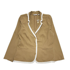 Isaac Mizrahi Beige Long Sleeve Blazer Jacket Uk Women's Size 18 K877