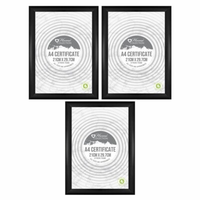 A4 Schwarz Urkundenrahmen Foto Bild Schwarz Styrolrahmen Wand (3er Pack)