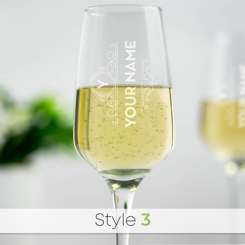 Flauto Champagne Angolato Moderno Personalizzato Inciso Bicchiere Personalizzato Idea Regalo - Foto 13 di 19