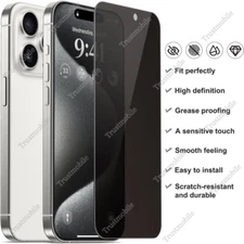Privacy Tempered Glass Screen Protector For iPhone 15 14 13 12 11 XR X 8 7 6 Lot