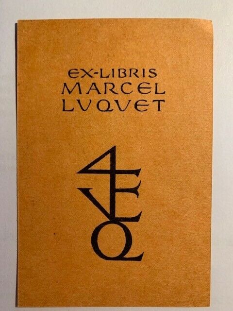 Ex-libris MUNSCH R.H. pour LUQUET Marcel, 67 x 35 mm