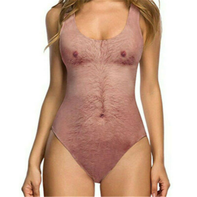 Badeanzug Make Print One Piece Hairy Man Sexy Frauen Bademode Swim Bikini