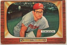 Earl Torgeson (d.1990) Phillies 1955 Bowman #210 Autographed Signed Card RARE