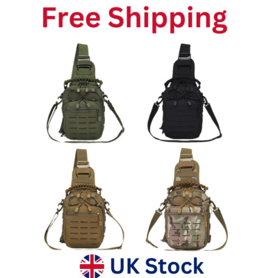 Tactical Sling Bag Molle Crossbody Umhängetasche für Wandern Reisen & Outdoor Einsatz