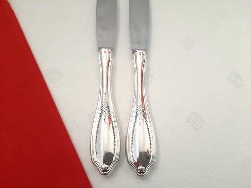 WMF Englische Rose Silberbesteck 2 Messer 22,6cm 90er Silber -Griff mit Kratzer - Picture 8 of 10