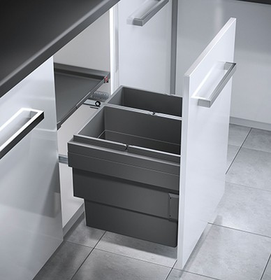 HOLDN‘ STORAGE Ausziehbarer Mülleimer Unter Schrank – Verstellbar, Chrom, Für Schranköffnung Ab 33 Cm