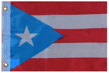 Light Blue Puerto Rico 12"x18" Rough Tex Nylon 68D Car Boat Flag Banner Grommets