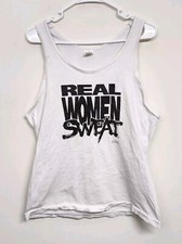 Real Woman Sweat 1993 Tank Top Womens Large White Made In USA 1008