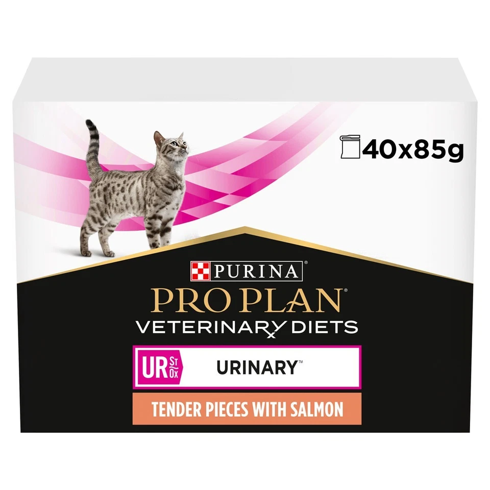 PURINA PRO PLAN VETERINARY DIETS UR Urinary Wet Cat Food 40 x 85g Pouches-Salmon