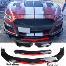 For Ford Mustang Shelby Coupe Gloss Black Front Bumper Spoiler Lip Splitter Kit