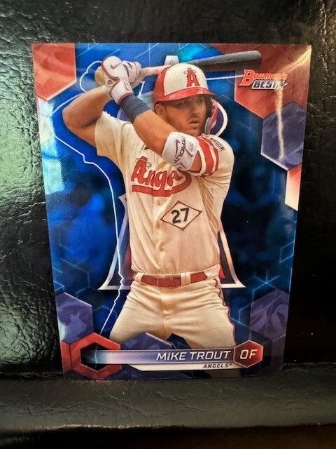 Mike Trout 2023 Bowman's Best Blue Refractor /150 #44 ANGELS