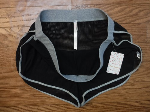Pantalones cortos Free People negros transparentes gris ropa activa para mujer LG ~ nuevos con etiquetas~ - Imagen 8 de 12