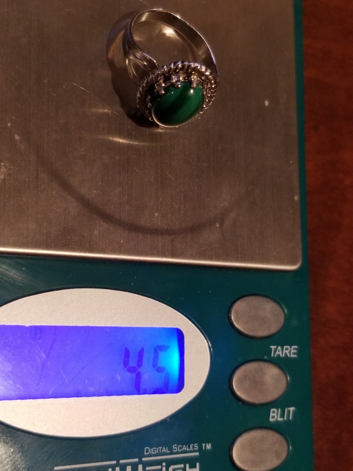 Malachite Sterling Silver 925  Ring signed JP  Si… - image 7