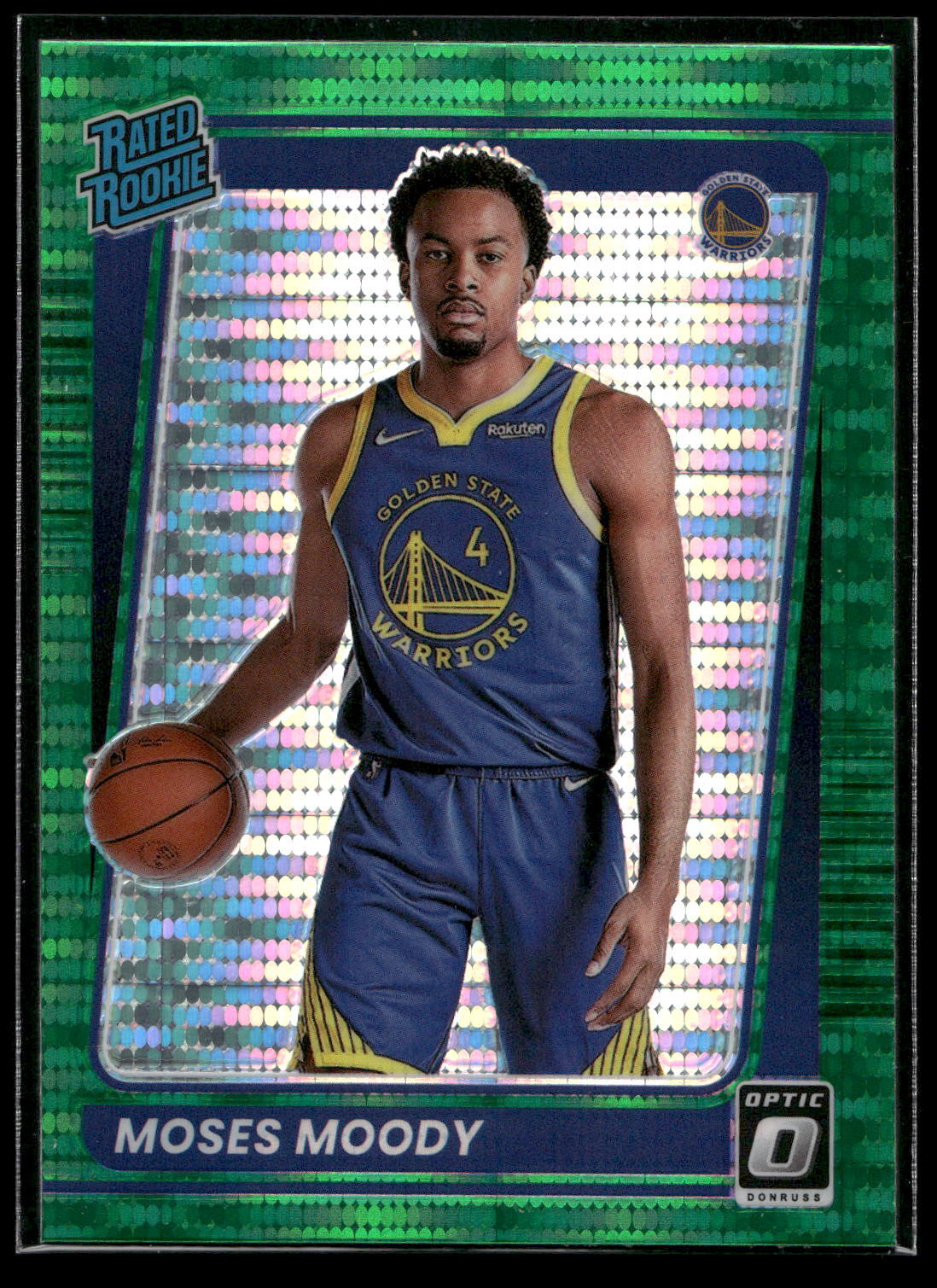 2021-22 Donruss Optic Moses Moody ROOKIE GREEN PULSAR PRIZM SP Warriors #184 RC