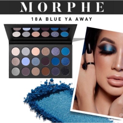 Morphe 18A Blue Ya Away 18 Pressed Powder Palette Eyeshadow Makeup New
