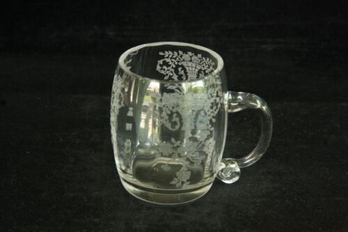 RARE CAMBRIDGE GLASS #3400/127 CRYSTAL PORTIA ETCH HANDLED SHOT WHISKEY TUMBLER - Picture 2 of 11