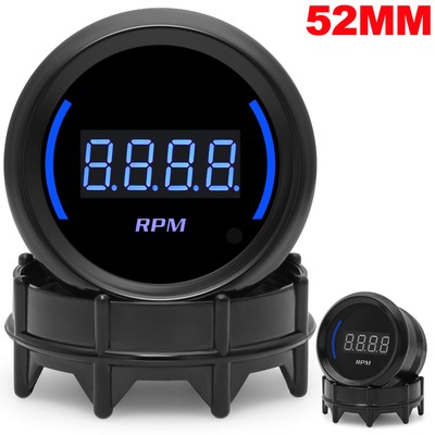 2'' 52mm Digital Blue LED Tacho Car Tachometer Gauge 0-9999 Rpm for Car 