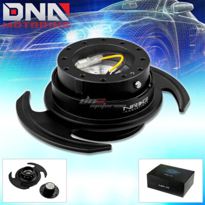 NRG GEN 3.0 RACING STEERING WHEEL QUICK RELEASE HUB/ADAPTER KIT BLACK BODY/RING