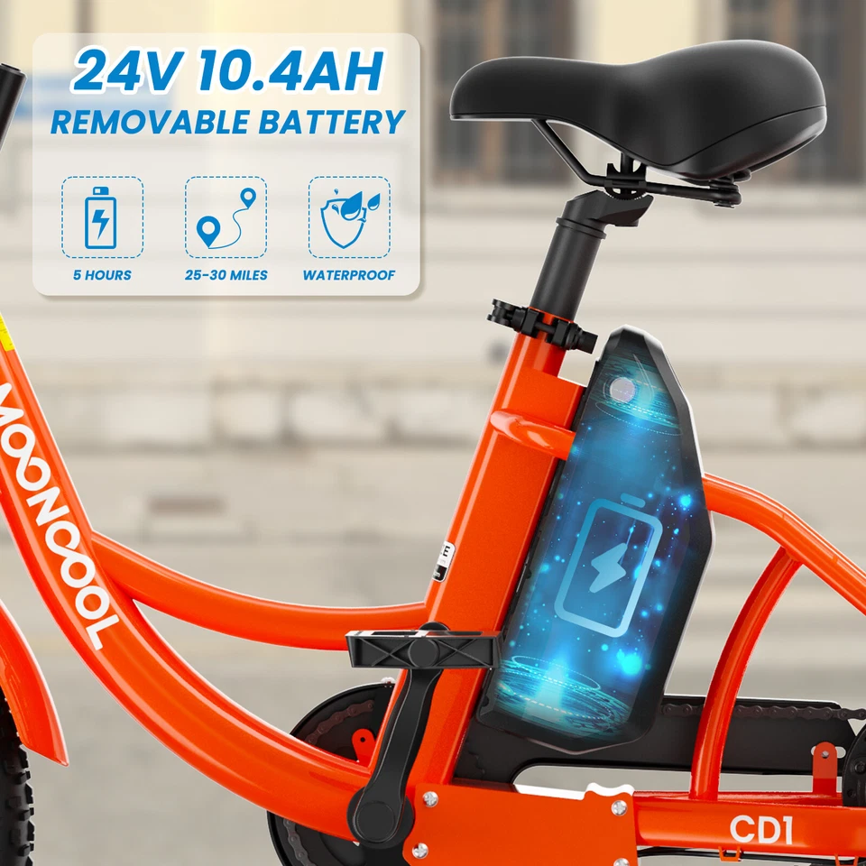 NAIZEA 16" Electric Tricycle for Youth 3 Wheel Electronic 20 Mph Trike & Basket - Image 4 of 4