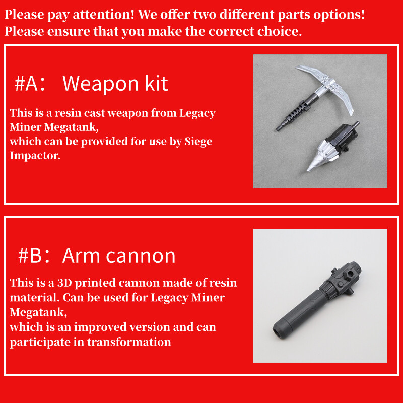 3D DIY Arm Cannon Pickax Drill Weapon Upgrade Kit For Legacy Miner