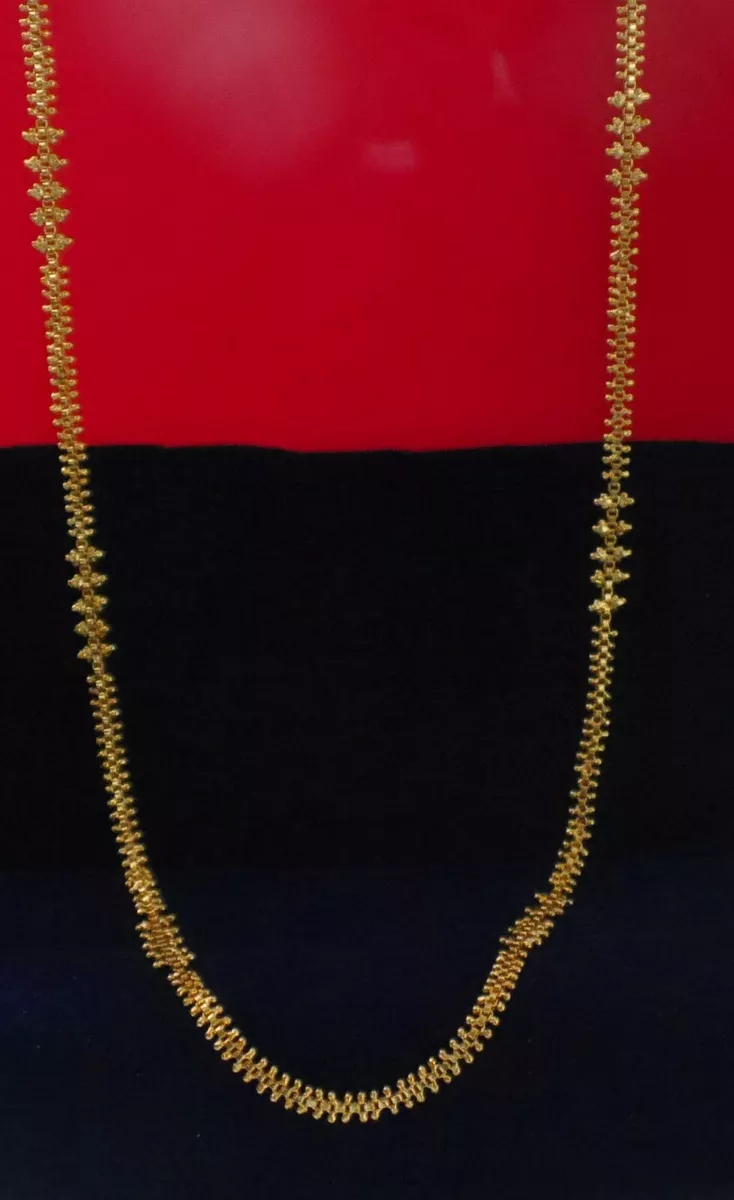22k indian gold plated necklace LONG 28 IN chain necklace DESIGNER JEWELRY
