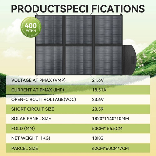 160W 220W 400W Foldable Portable Solar Panel Kit for Power Station Home RV Camp - Picture 33 of 36