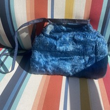 Vtg Girls Faux Fur 8  Hand Warmer Muff / Clasp Change Purse Combo 1940  s Poor