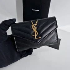 Saint Laurent Monogram Envelope Card Holder Black 414404 133702041