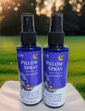2x PACK Lavender Pillow & Bedding Spray Mist - Melatonin & Essential Oils 10 oz