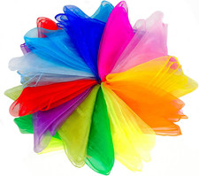 Juggling Scarves, 12 PCS Dance Scarves for Kids Play Silk Scarve for Toddlers Ch