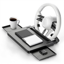 Large Car Steering Wheel Desk with Retractable Tray, Car Steering Wheel Tray ...