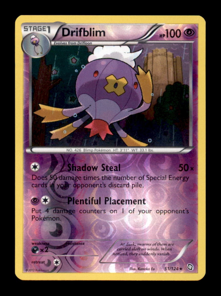 Drifblim 51/124 Dragons Exalted Pokemon Reverse Holo LP