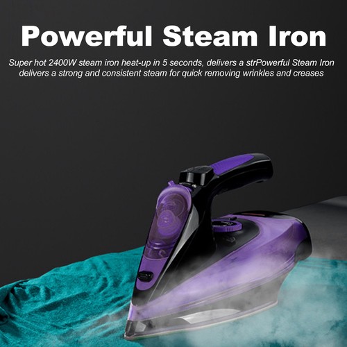 US SOKANY Cordless Iron Steam Iron 2400W Lightweight Portable Steam-Dry Iron - Picture 6 of 10