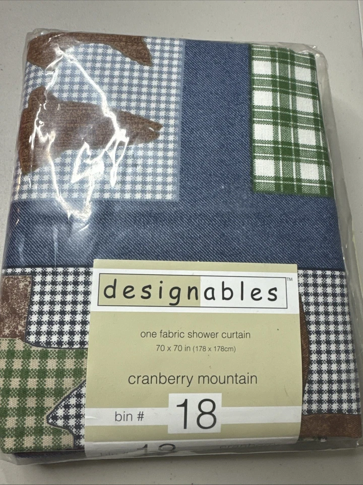 Designables Fabric Shower Curtain Cranberry Mountain Cabin Country 70"x70” - Image 4 of 4