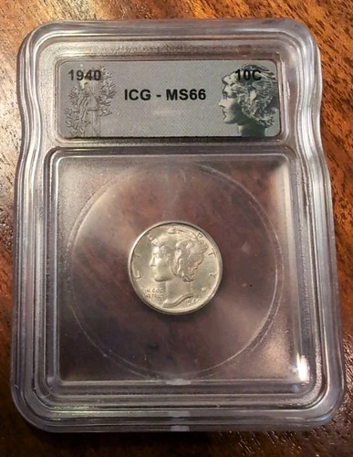 1940 Mercury Dime 10C Full Bands MS66