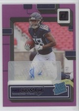2022 Panini Clearly Donruss Rated Rookie Purple /175 Hassan Haskins #92 Auto 4f5