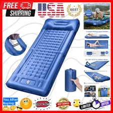 Extra Thick 5-Inch Inflatable Camping Sleeping Pad with Built-in Pump & Pillow