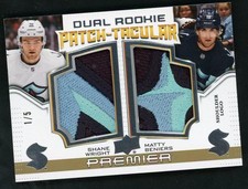 2022 Upper Deck Premier DRPT WB Shane Wright Matty Beniers Dual RC Patch /5 VG