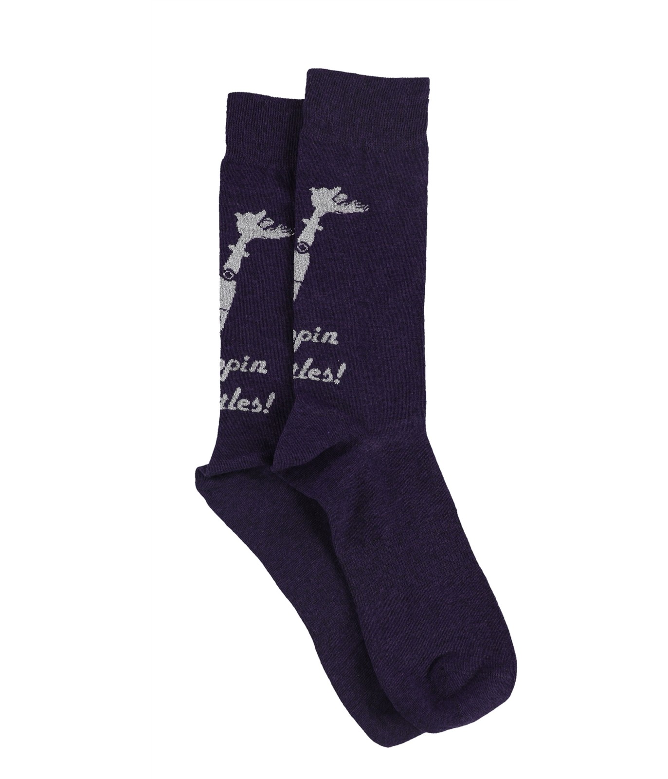 Bar III Mens Poppin Bottles Dress Socks, Purple, 10-13