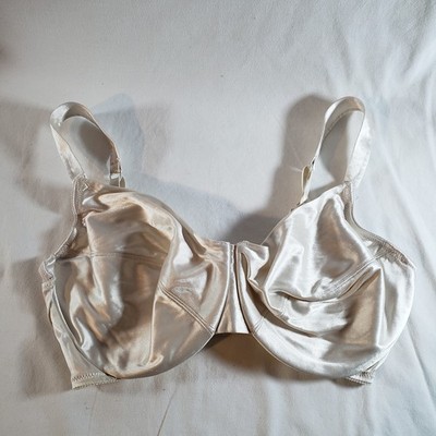 Victoria's Secret Second Skin Satin Unlined Full Coverage Bra 38DD Ivory Cream