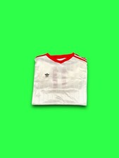 Vintage adidas originals 3 stripe trefoil mesh striped soccer jersey large 90  s