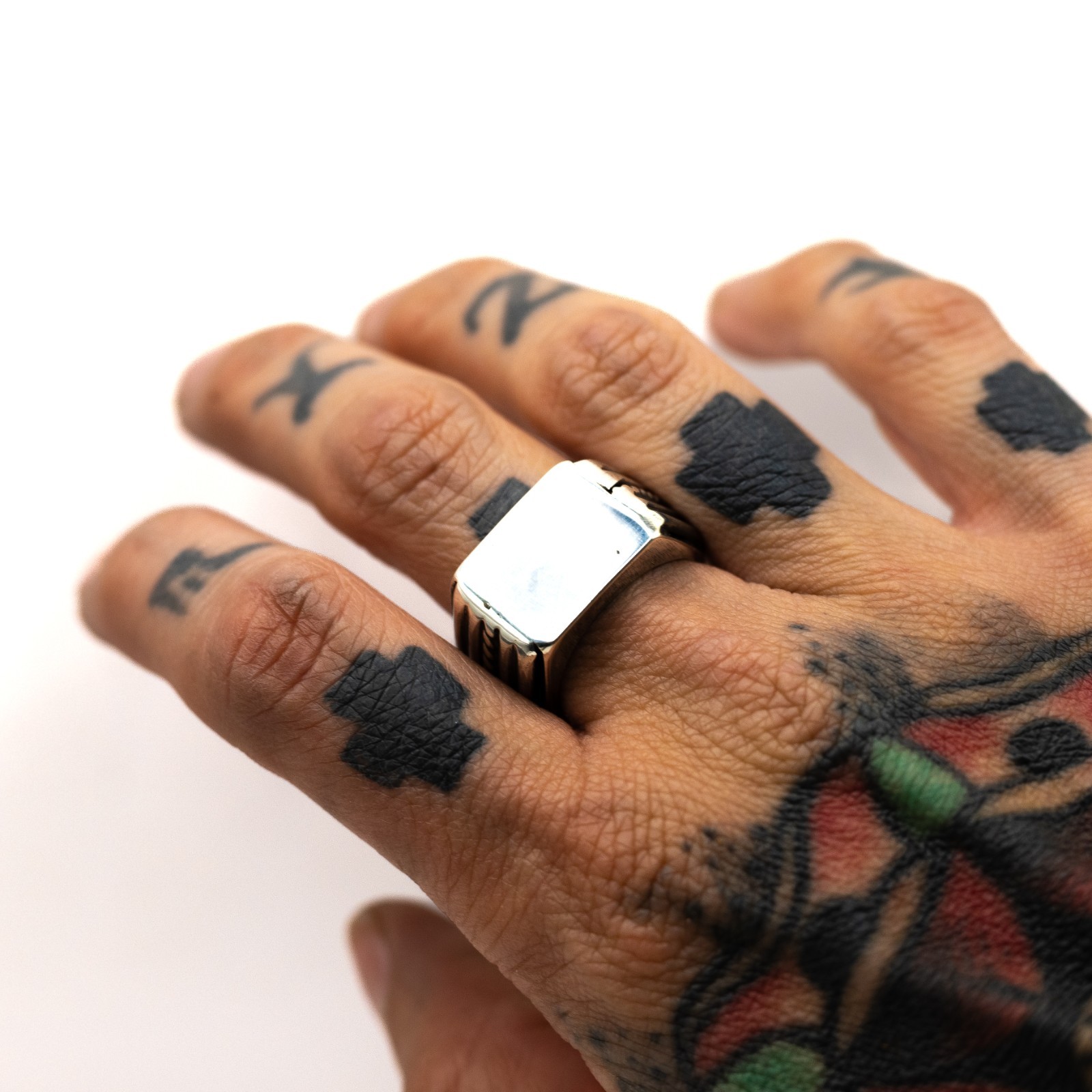 Silver Signet Statement Ring Ingot Ring Size 6.25… - image 10