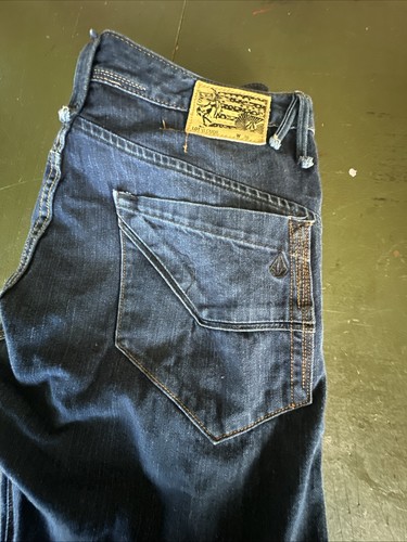 Volcom Jeans Men 36x32 Blue Denim, Straight Leg, White Oak Cone Salvage Edge - Picture 9 of 9