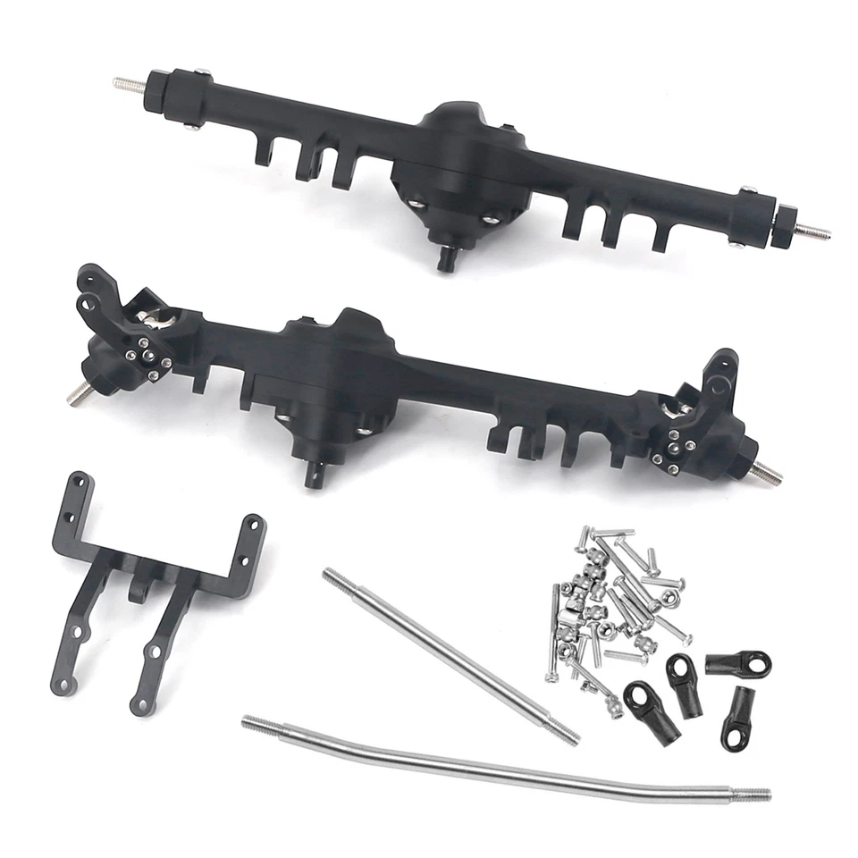 Steel +Alloy Front Rear Door Axle Complete for 1/10 Axle SCX10 II 90046 90047 RC - Image 2 of 4