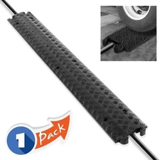 Pyle Cable Protector Cover Ramp - Cord/Wire Safety Concealment Track - Black