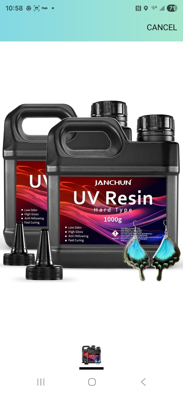 JANCHUN UV Resin Hard Type, 1000g, 2pk