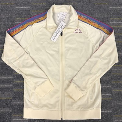 Kappa Track Jacket Mens Med 222 Banda Carambie Stripe Logo Tape Full Zip Active